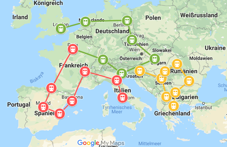 Traveling by train with Interrail