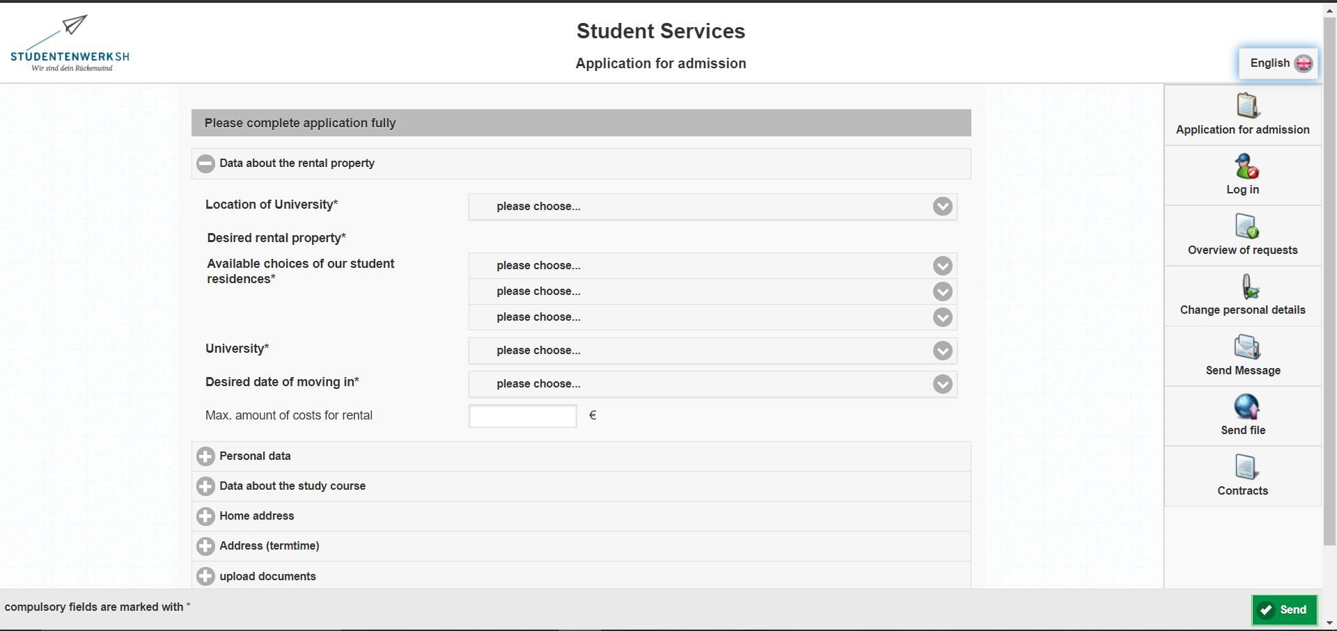 Studentenwerk application system