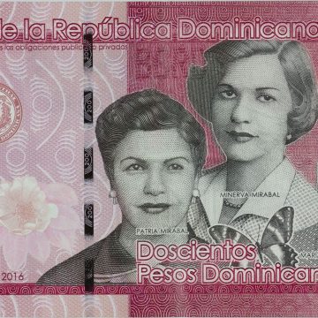 200 Dominican Pesos banknote, where the three Maribal sisters are portrayed